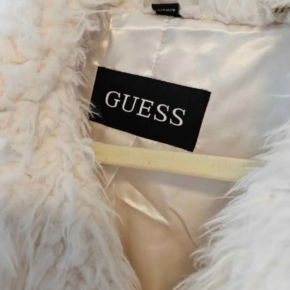 Guess Women's White Faux Fur Coat - Picture 2 of 4